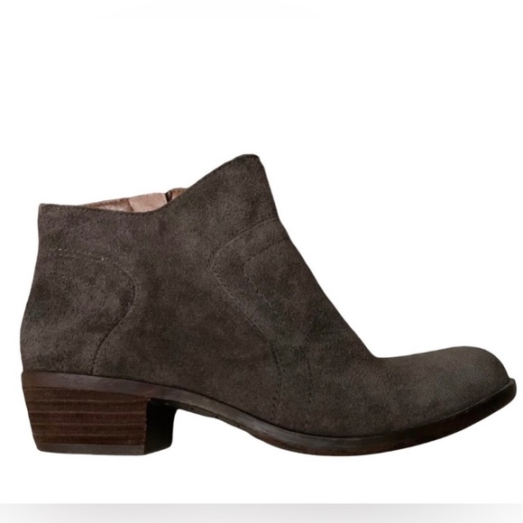 Lucky Brand Brolley Dark Brown Suede Leather Ankle Boots Booties - Size 6 - Picture 5 of 5